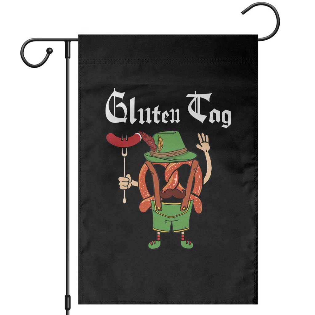 Funny Pretzel Garden Flag Guten Tag Lederhosen Bratwurst Oktoberfest - Wonder Print Shop