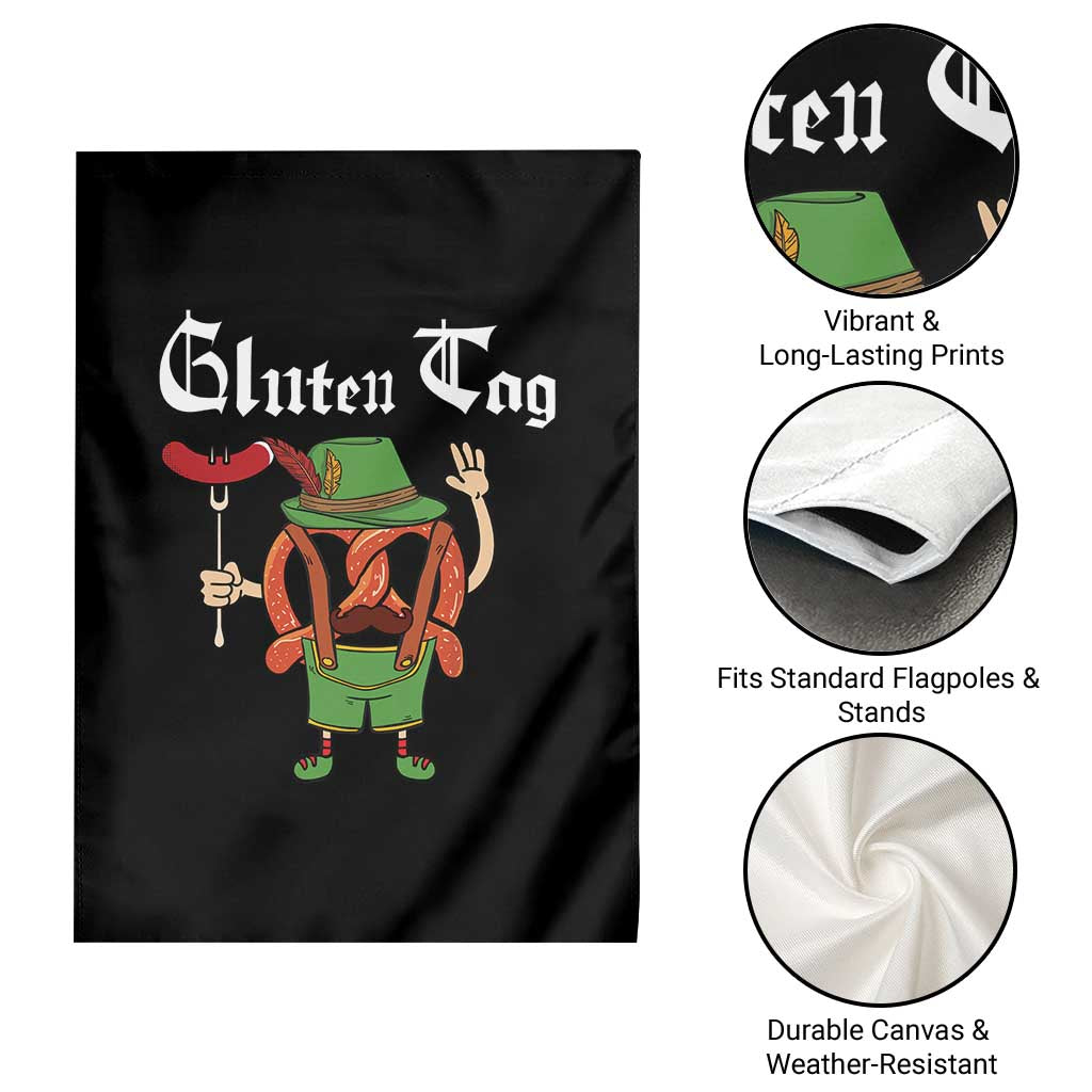 Funny Pretzel Garden Flag Guten Tag Lederhosen Bratwurst Oktoberfest - Wonder Print Shop