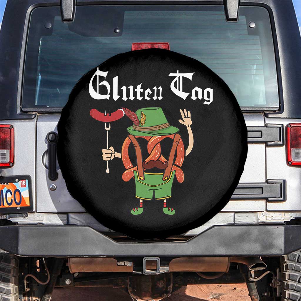 Funny Pretzel Spare Tire Cover Guten Tag Lederhosen Bratwurst Oktoberfest - Wonder Print Shop