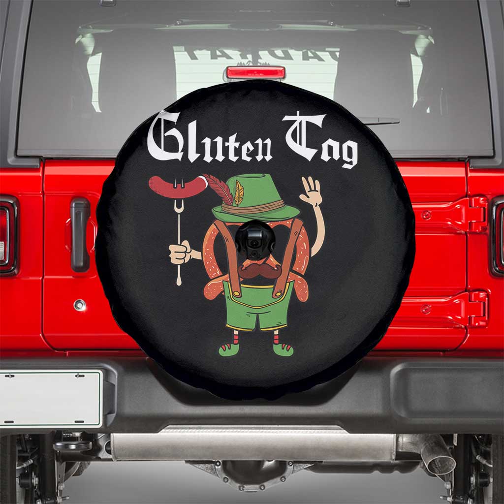 Funny Pretzel Spare Tire Cover Guten Tag Lederhosen Bratwurst Oktoberfest - Wonder Print Shop
