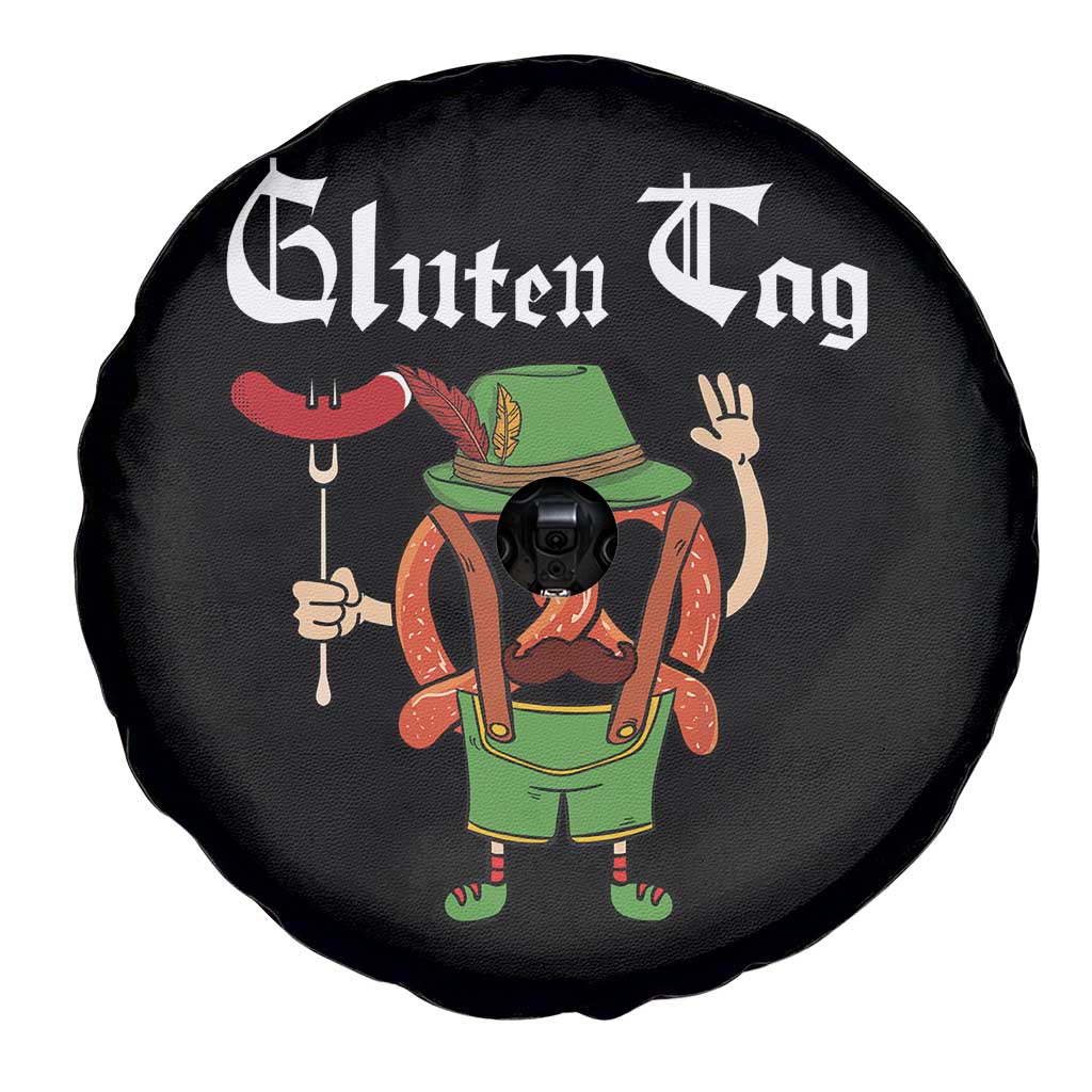 Funny Pretzel Spare Tire Cover Guten Tag Lederhosen Bratwurst Oktoberfest - Wonder Print Shop