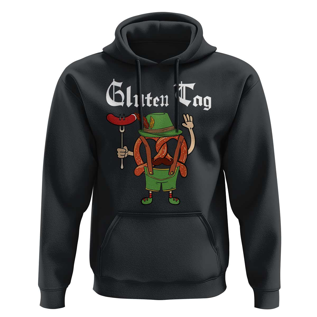 Funny Pretzel Hoodie Guten Tag Lederhosen Bratwurst Oktoberfest - Wonder Print Shop
