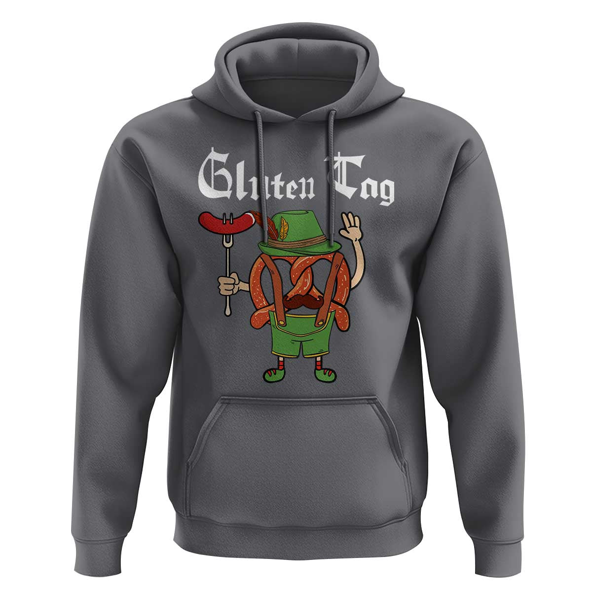Funny Pretzel Hoodie Guten Tag Lederhosen Bratwurst Oktoberfest - Wonder Print Shop