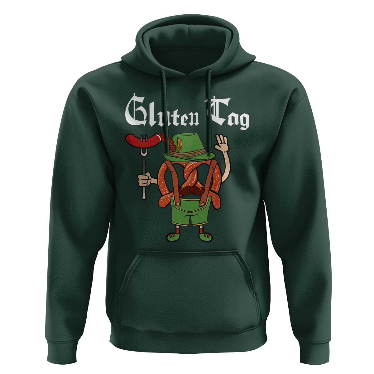 Funny Pretzel Hoodie Guten Tag Lederhosen Bratwurst Oktoberfest - Wonder Print Shop