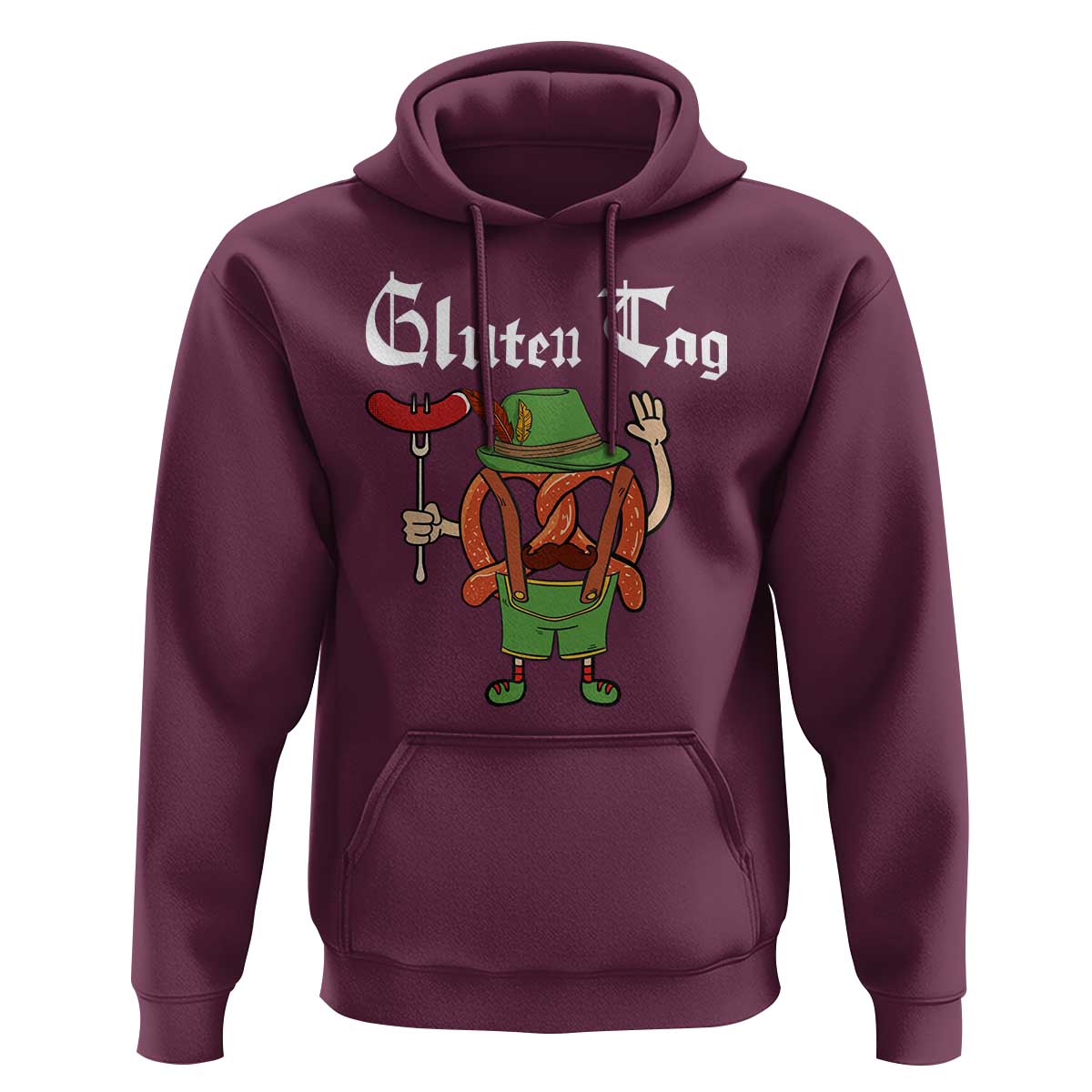 Funny Pretzel Hoodie Guten Tag Lederhosen Bratwurst Oktoberfest - Wonder Print Shop
