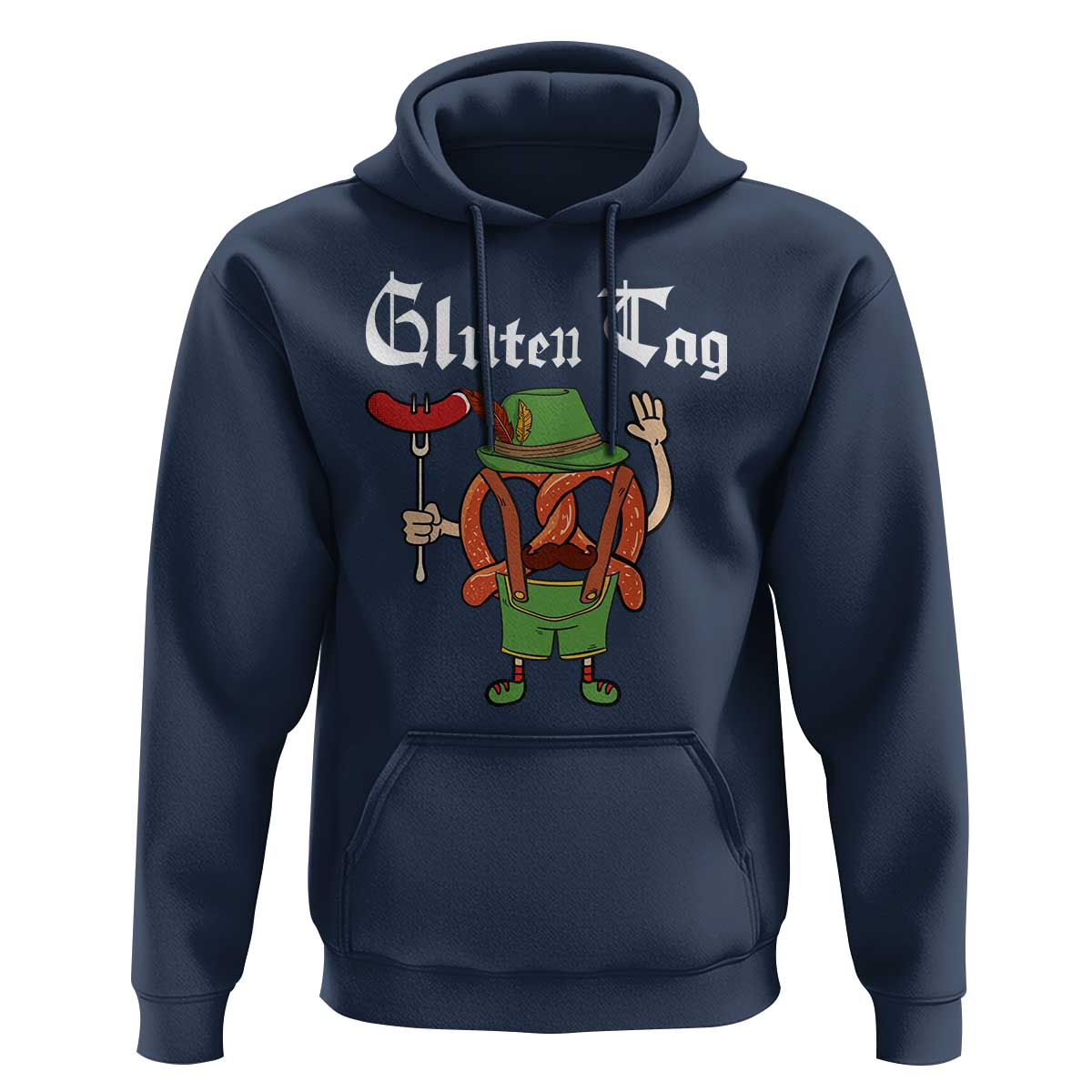 Funny Pretzel Hoodie Guten Tag Lederhosen Bratwurst Oktoberfest - Wonder Print Shop