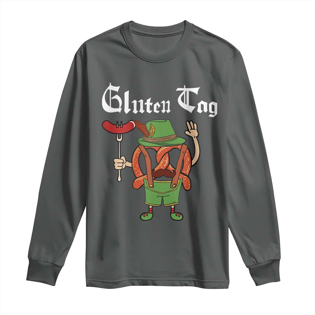 Funny Pretzel Long Sleeve Shirt Guten Tag Lederhosen Bratwurst Oktoberfest - Wonder Print Shop