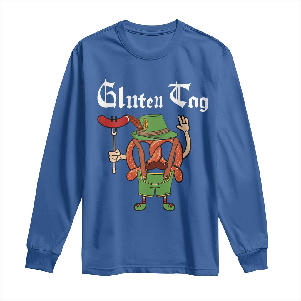 Funny Pretzel Long Sleeve Shirt Guten Tag Lederhosen Bratwurst Oktoberfest - Wonder Print Shop