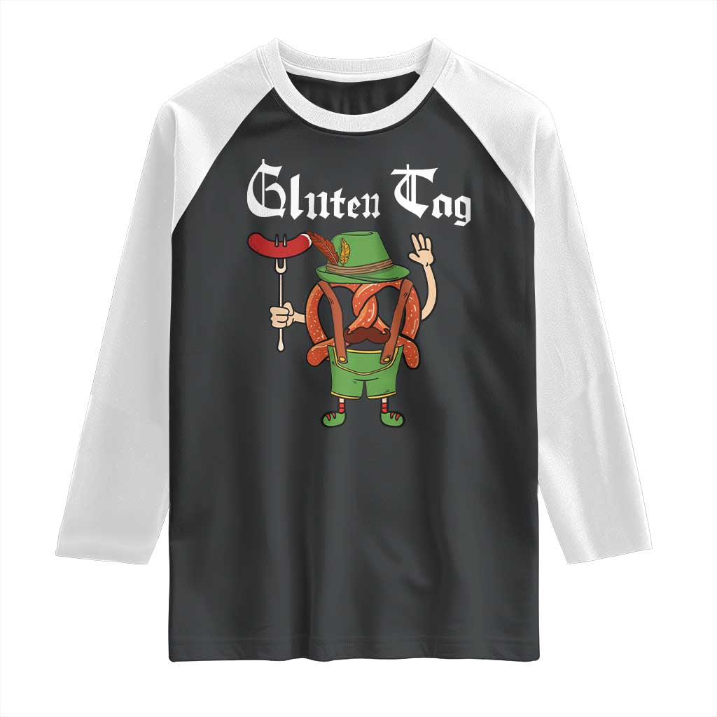 Funny Pretzel Raglan Shirt Guten Tag Lederhosen Bratwurst Oktoberfest - Wonder Print Shop