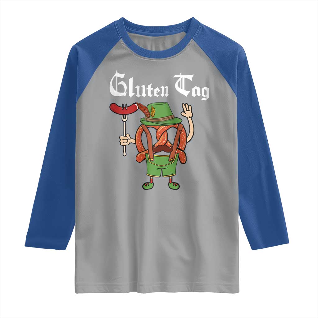 Funny Pretzel Raglan Shirt Guten Tag Lederhosen Bratwurst Oktoberfest - Wonder Print Shop