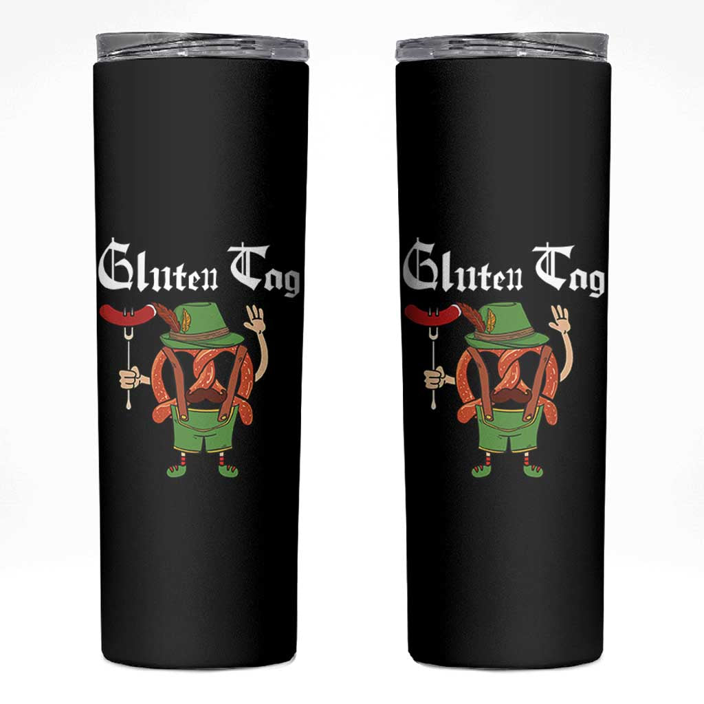 Funny Pretzel Skinny Tumbler Guten Tag Lederhosen Bratwurst Oktoberfest - Wonder Print Shop