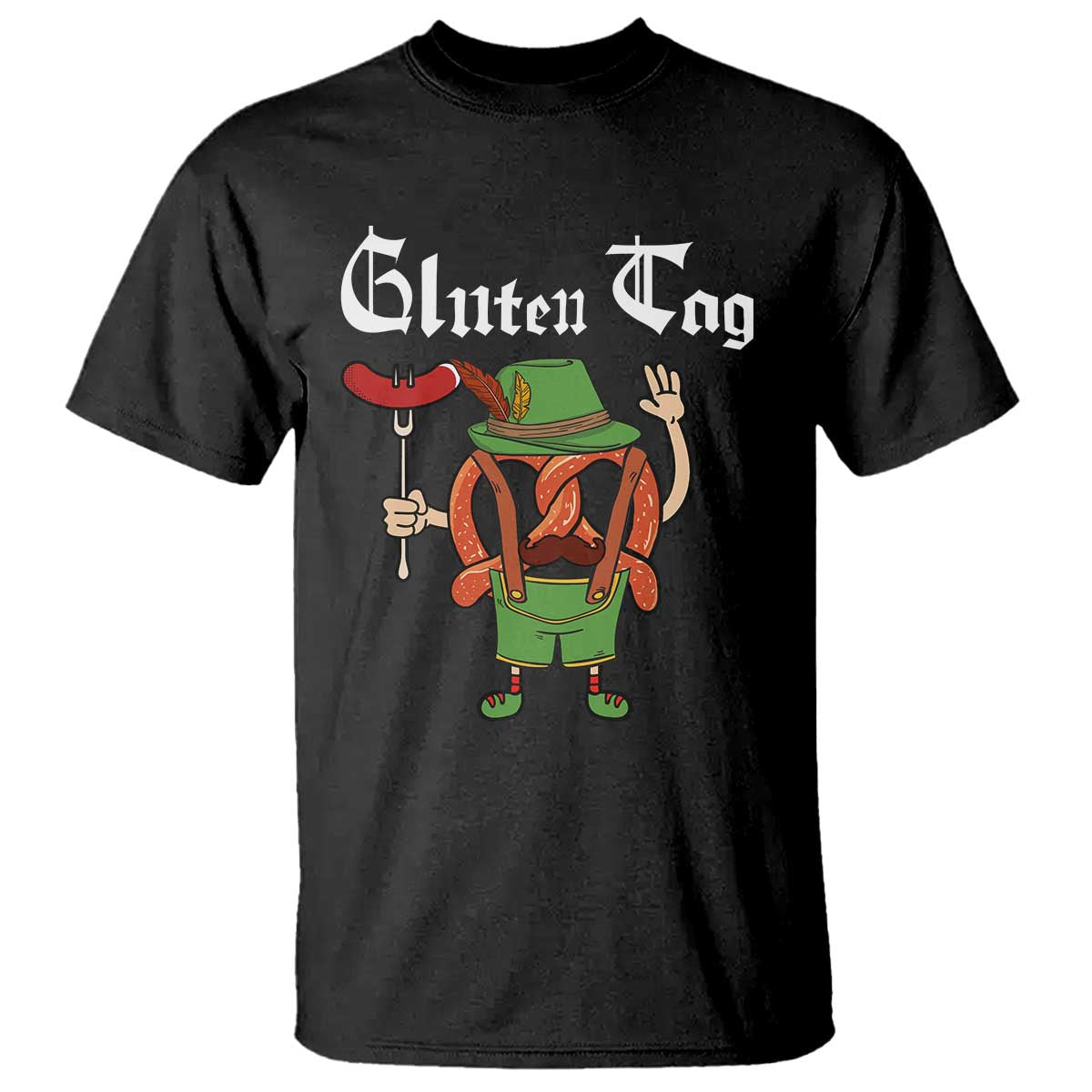 Funny Pretzel T Shirt Guten Tag Lederhosen Bratwurst Oktoberfest - Wonder Print Shop
