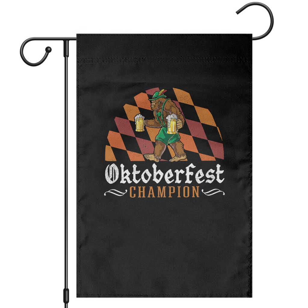 Funny Bigfoot Garden Flag Oktoberfest Champion Beer Lederhosen - Wonder Print Shop