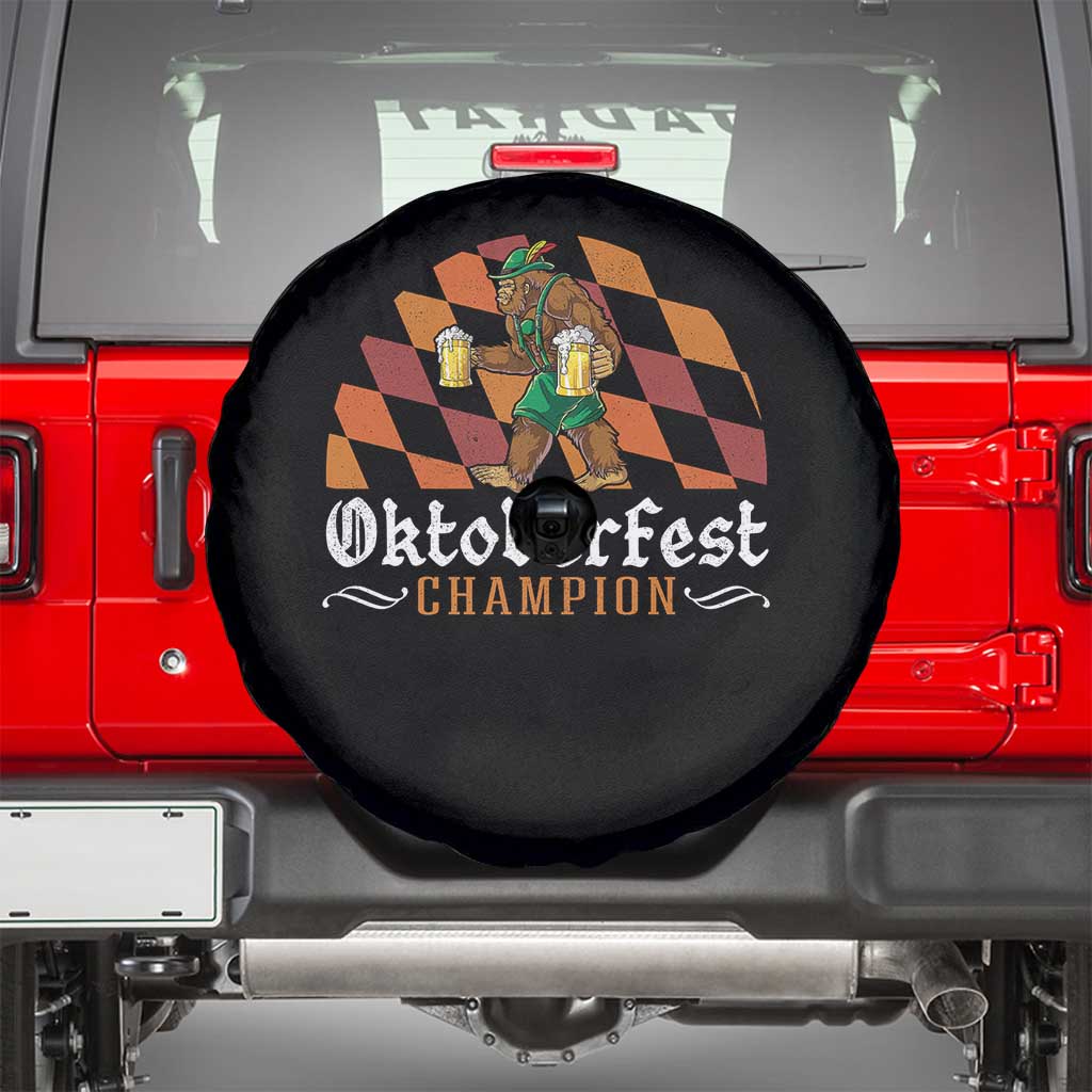 Funny Bigfoot Spare Tire Cover Oktoberfest Champion Beer Lederhosen - Wonder Print Shop