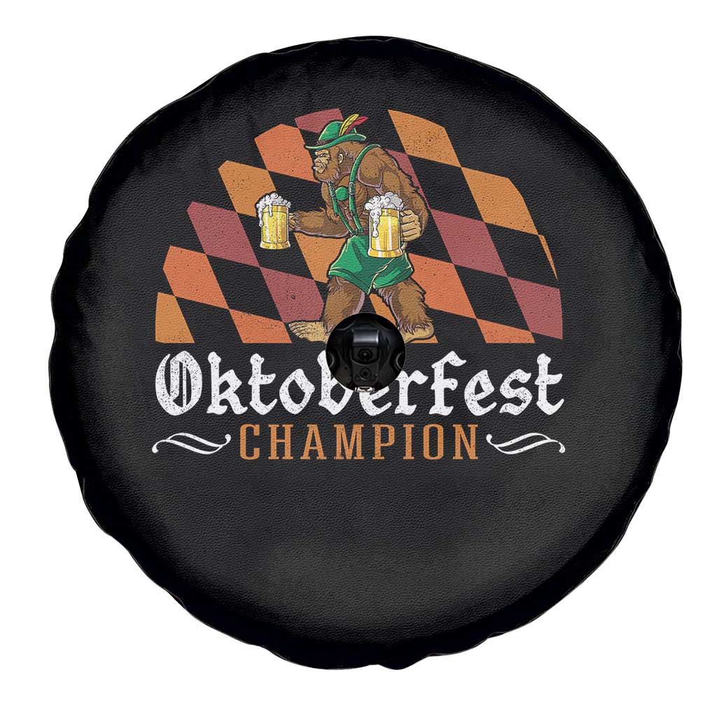 Funny Bigfoot Spare Tire Cover Oktoberfest Champion Beer Lederhosen - Wonder Print Shop