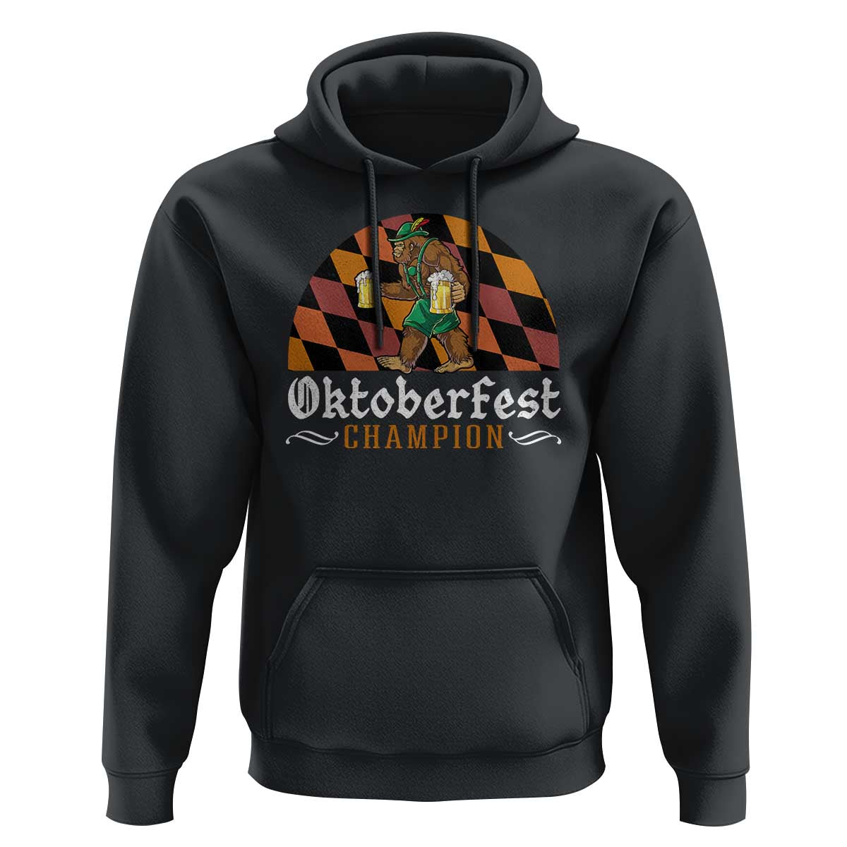 Funny Bigfoot Hoodie Oktoberfest Champion Beer Lenderhosen - Wonder Print Shop