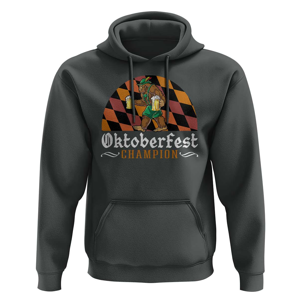 Funny Bigfoot Hoodie Oktoberfest Champion Beer Lenderhosen - Wonder Print Shop