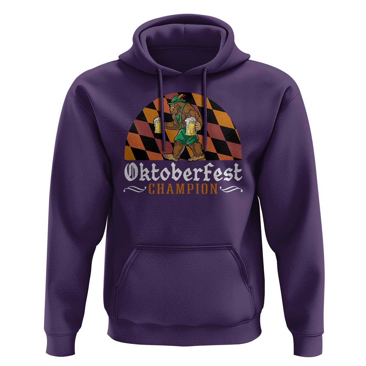 Funny Bigfoot Hoodie Oktoberfest Champion Beer Lenderhosen - Wonder Print Shop