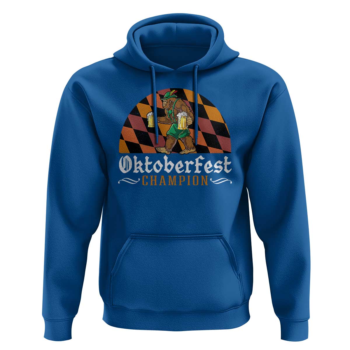 Funny Bigfoot Hoodie Oktoberfest Champion Beer Lenderhosen - Wonder Print Shop