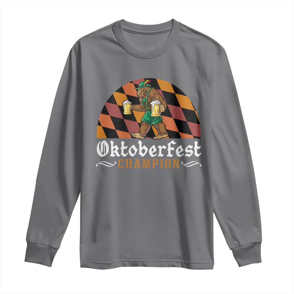 Funny Bigfoot Long Sleeve Shirt Oktoberfest Champion Beer Lederhosen - Wonder Print Shop