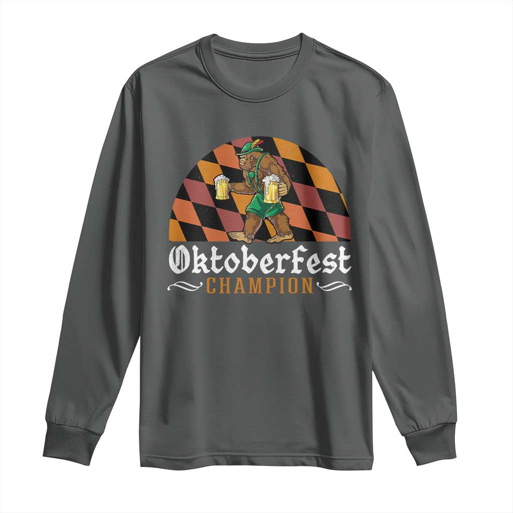 Funny Bigfoot Long Sleeve Shirt Oktoberfest Champion Beer Lederhosen - Wonder Print Shop