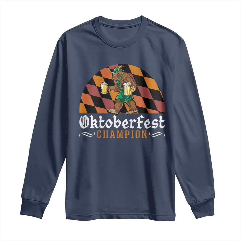 Funny Bigfoot Long Sleeve Shirt Oktoberfest Champion Beer Lederhosen - Wonder Print Shop