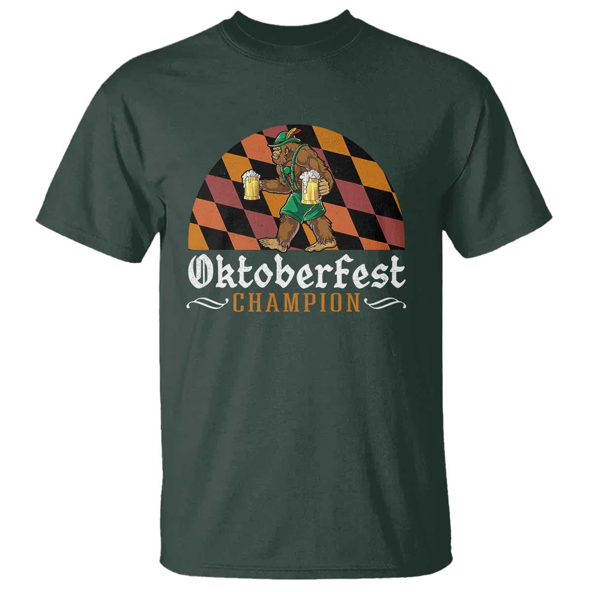 Funny Bigfoot T Shirt Oktoberfest Champion Beer Lenderhosen - Wonder Print Shop