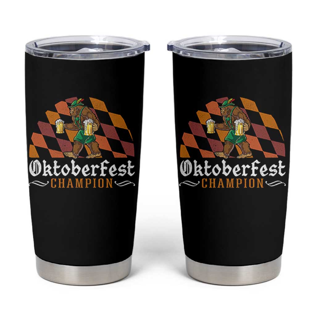 Funny Bigfoot Tumbler Cup Oktoberfest Champion Beer Lederhosen - Wonder Print Shop