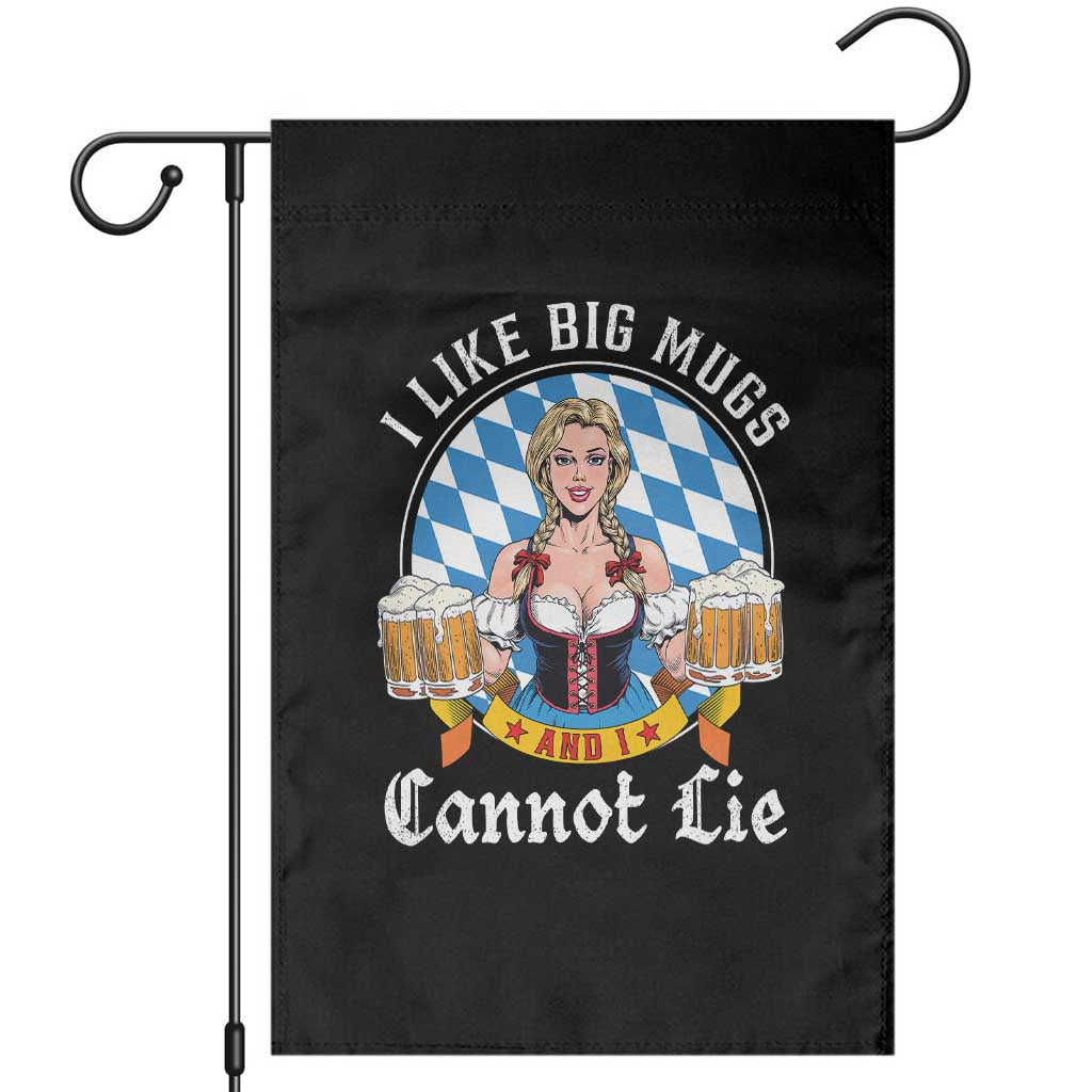 I Like Big Mugs And I Cannot Lie Garden Flag Oktoberfest Party Beer Dirndl Bavarian Flag - Wonder Print Shop