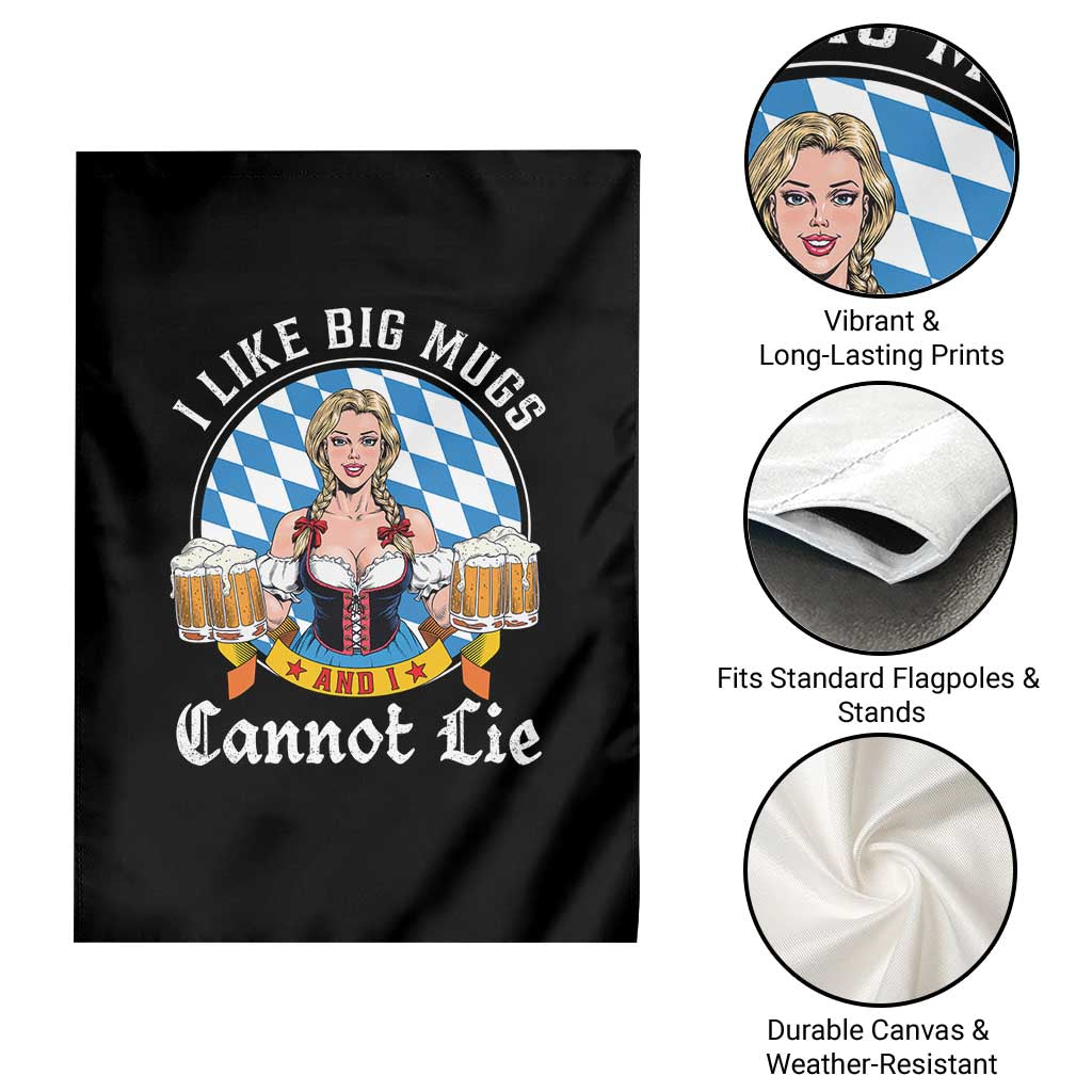 I Like Big Mugs And I Cannot Lie Garden Flag Oktoberfest Party Beer Dirndl Bavarian Flag - Wonder Print Shop