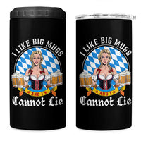 I Like Big Mugs And I Cannot Lie 4 in 1 Can Cooler Tumbler Oktoberfest Party Beer Dirndl Bavarian Flag - Wonder Print Shop