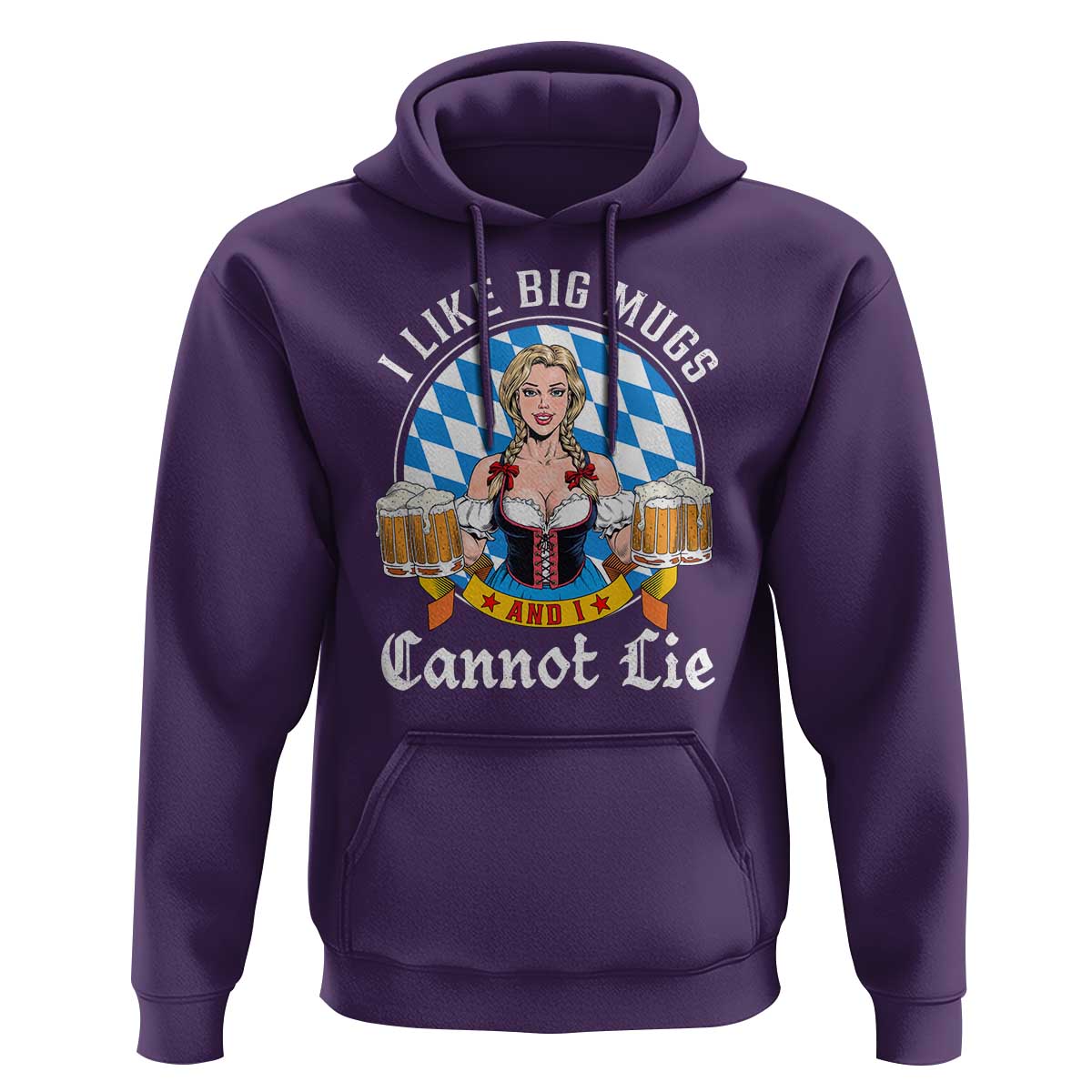 I Like Big Mugs And I Cannot Lie Hoodie Oktoberfest Party Beer Dirndl Bavarian Flag - Wonder Print Shop