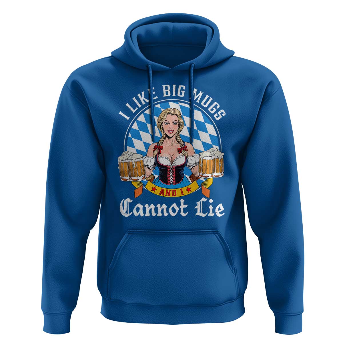 I Like Big Mugs And I Cannot Lie Hoodie Oktoberfest Party Beer Dirndl Bavarian Flag - Wonder Print Shop