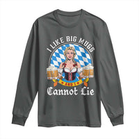 I Like Big Mugs And I Cannot Lie Long Sleeve Shirt Oktoberfest Party Beer Dirndl Bavarian Flag - Wonder Print Shop