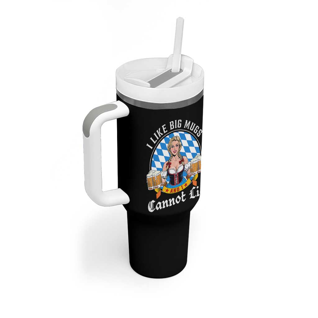 I Like Big Mugs And I Cannot Lie Tumbler With Handle Oktoberfest Party Beer Dirndl Bavarian Flag - Wonder Print Shop