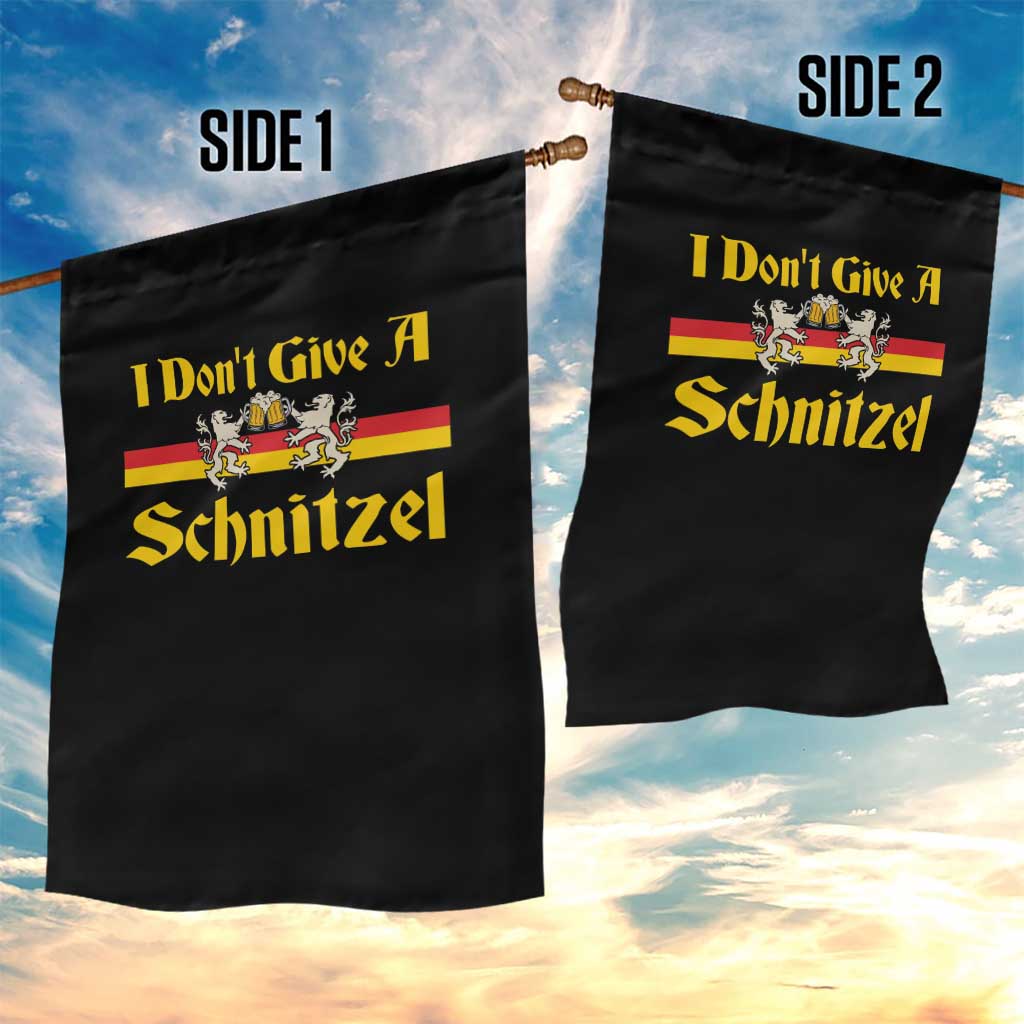 Funny Oktoberfest Garden Flag I Don't Give a Schnitzel German Lion Beer - Wonder Print Shop