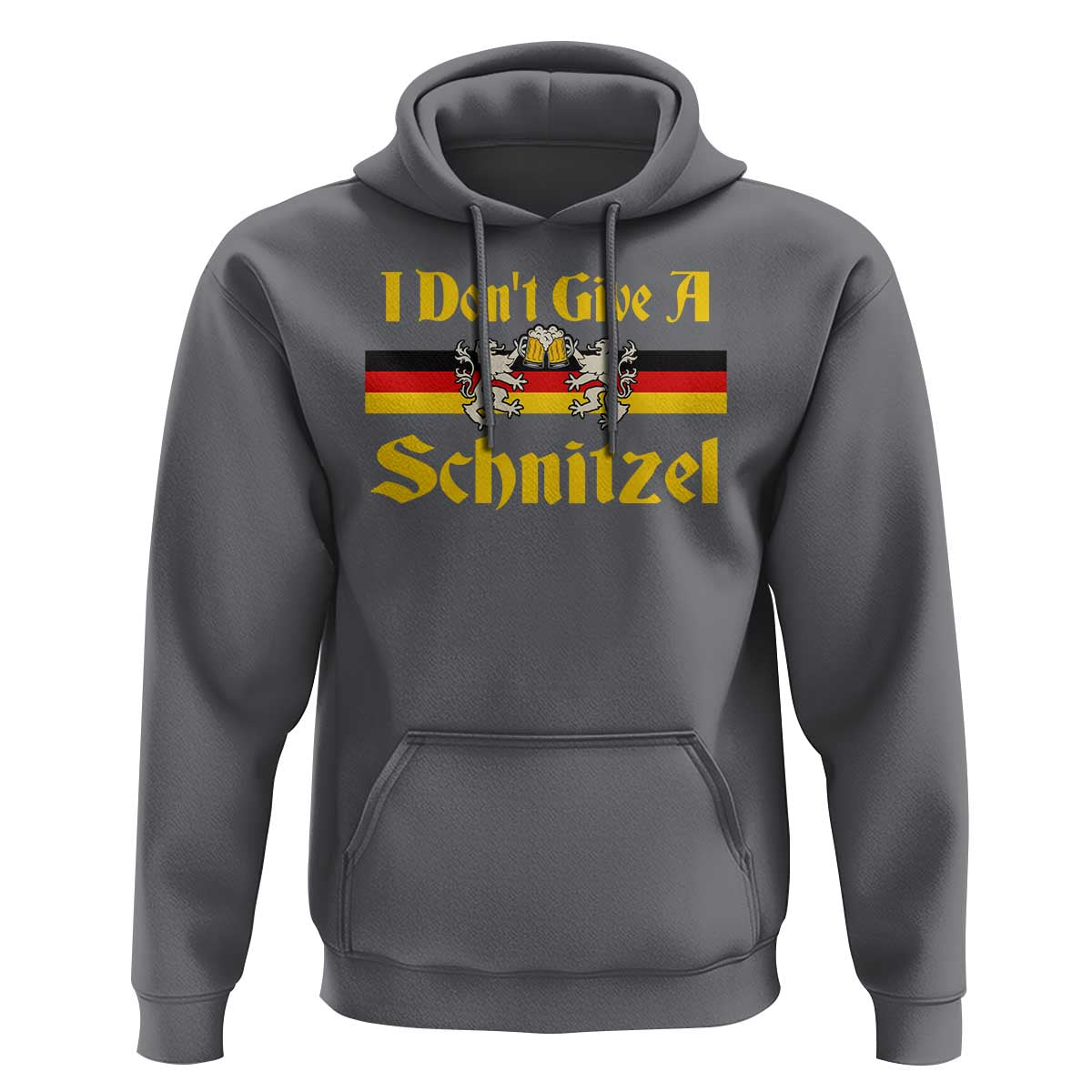 Funny Oktoberfest Hoodie I Don't Give a Schnitzel German Lion Beer - Wonder Print Shop