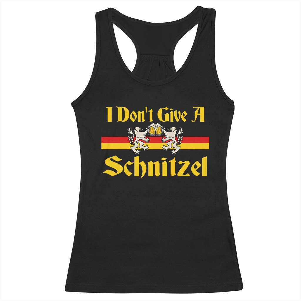 Funny Oktoberfest Racerback Tank Top I Don't Give a Schnitzel German Lion Beer - Wonder Print Shop
