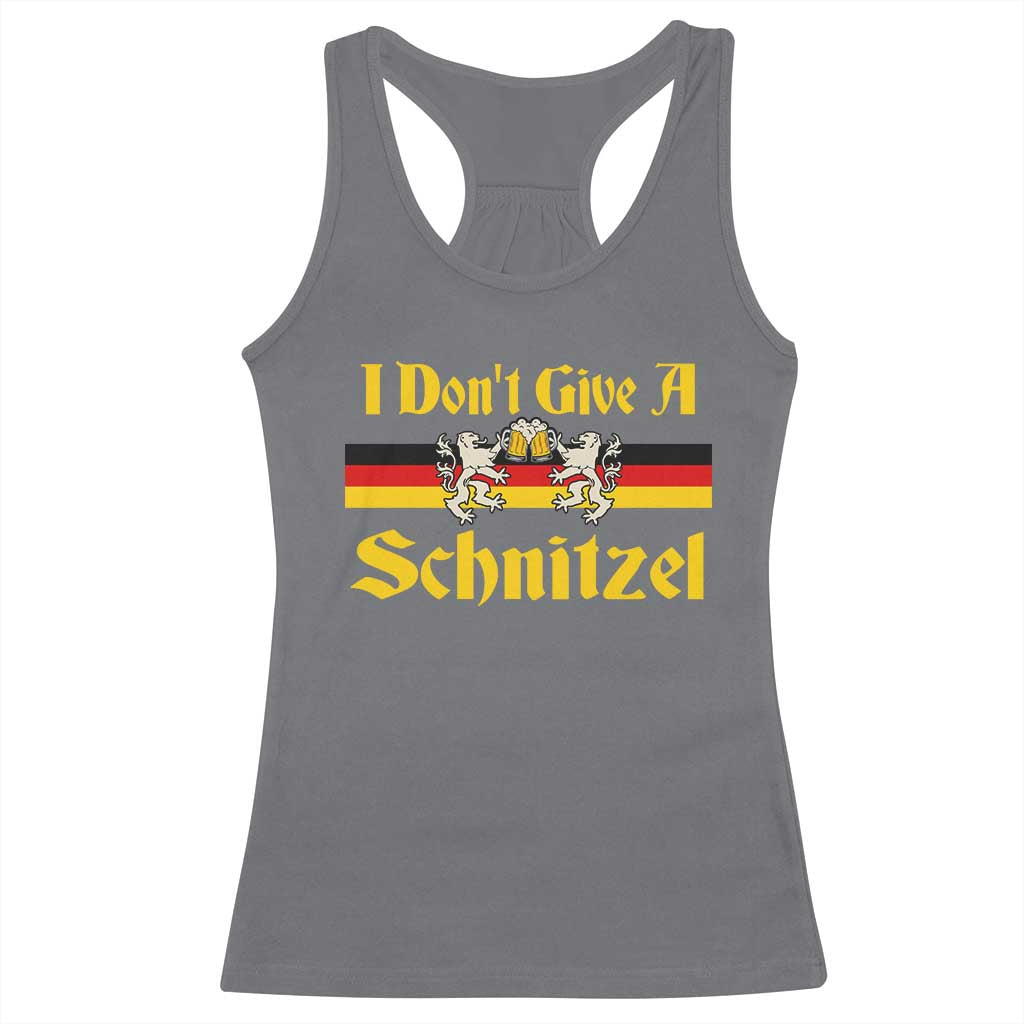 Funny Oktoberfest Racerback Tank Top I Don't Give a Schnitzel German Lion Beer - Wonder Print Shop