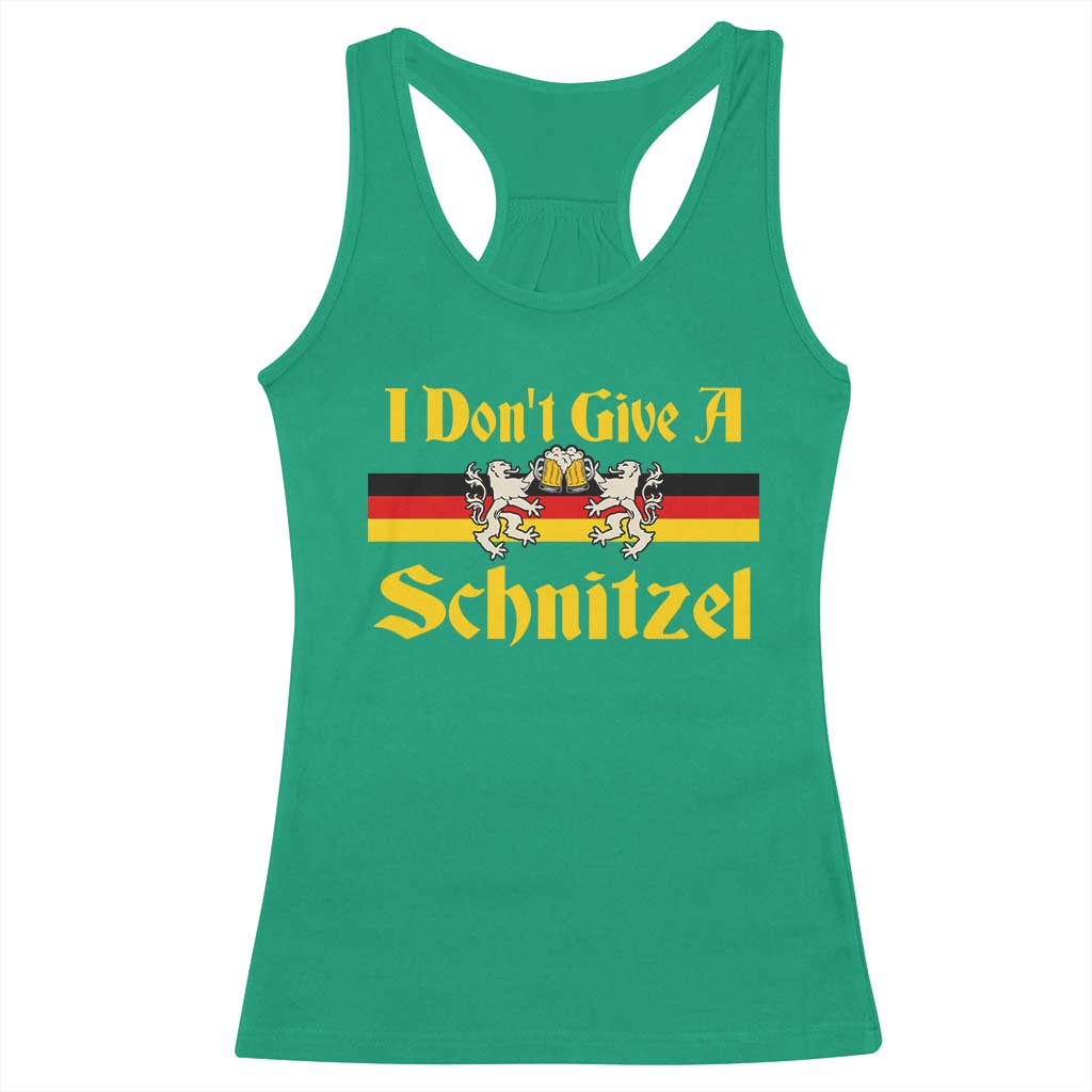 Funny Oktoberfest Racerback Tank Top I Don't Give a Schnitzel German Lion Beer - Wonder Print Shop