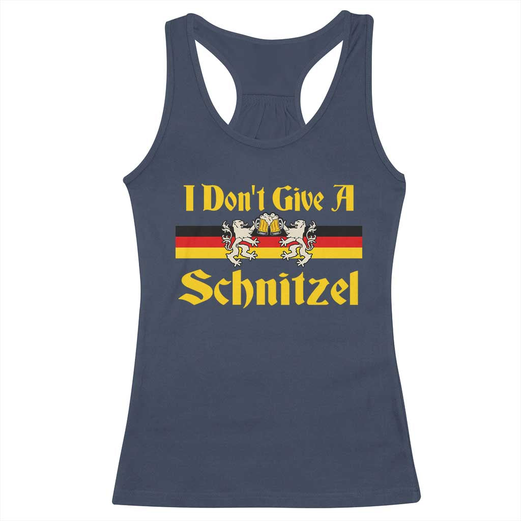 Funny Oktoberfest Racerback Tank Top I Don't Give a Schnitzel German Lion Beer - Wonder Print Shop