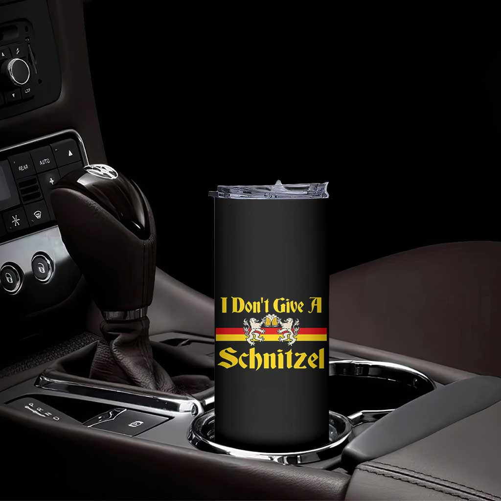 Funny Oktoberfest Skinny Tumbler I Don't Give a Schnitzel German Lion Beer - Wonder Print Shop