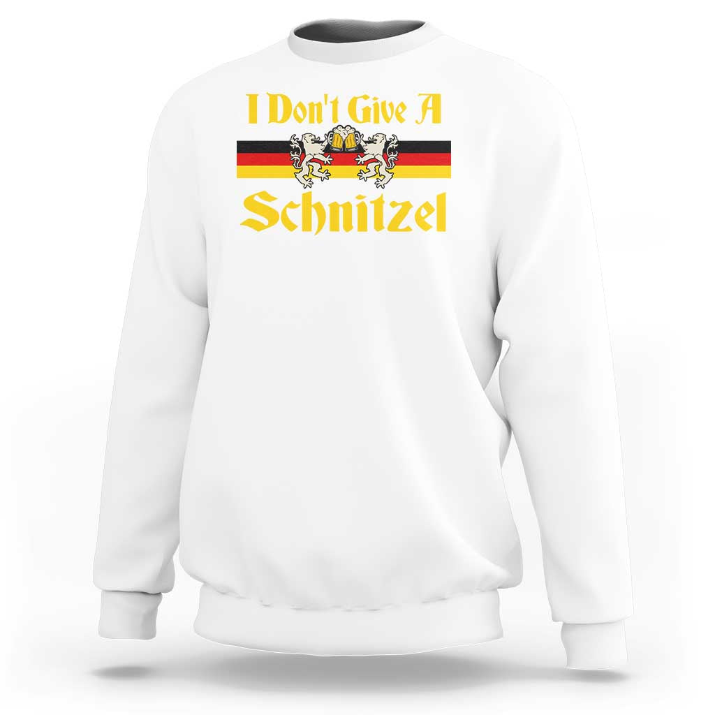 Funny Oktoberfest Sweatshirt I Don't Give a Schnitzel German Lion Beer - Wonder Print Shop