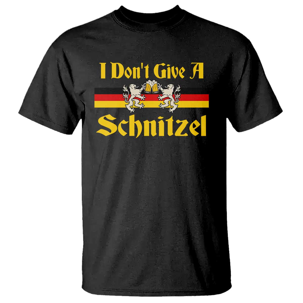 Funny Oktoberfest T Shirt I Don't Give a Schnitzel German Lion Beer - Wonder Print Shop