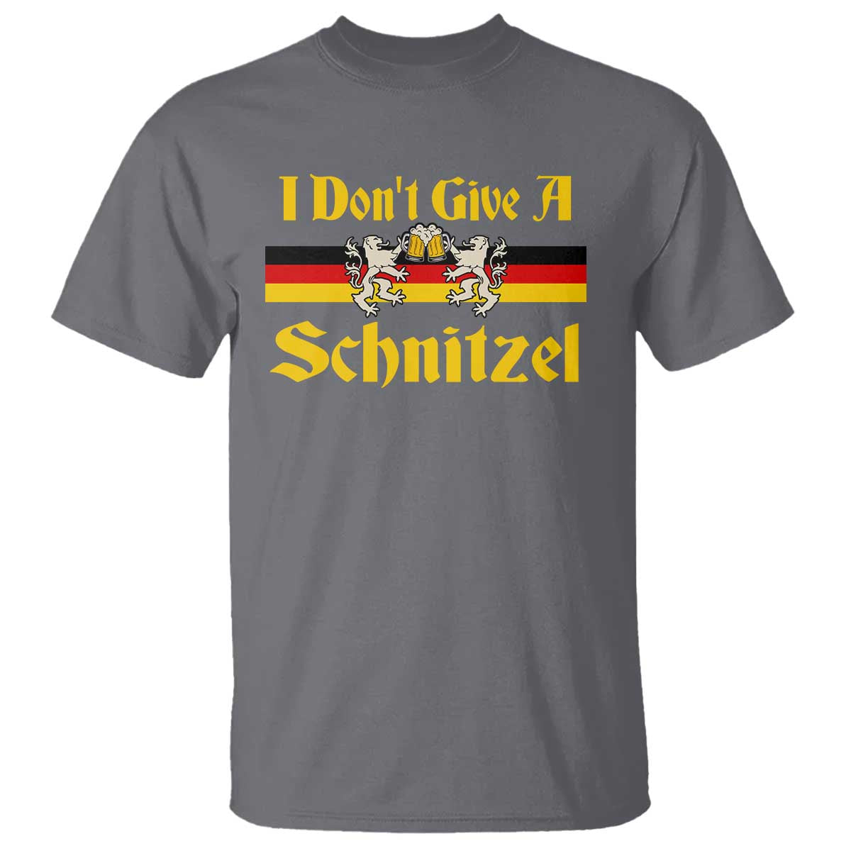 Funny Oktoberfest T Shirt I Don't Give a Schnitzel German Lion Beer - Wonder Print Shop