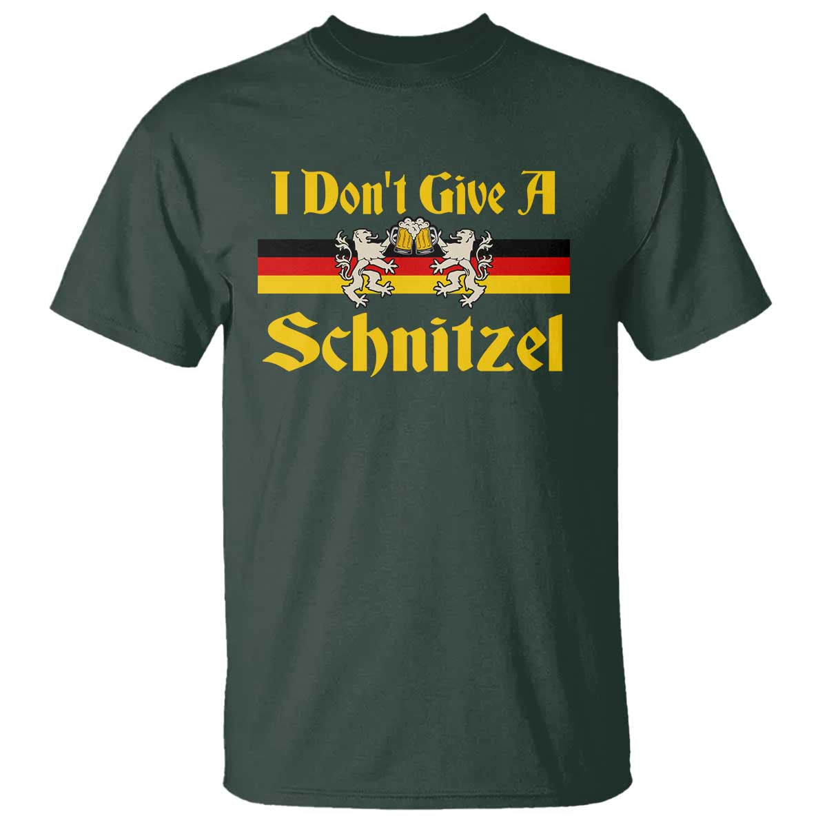 Funny Oktoberfest T Shirt I Don't Give a Schnitzel German Lion Beer - Wonder Print Shop