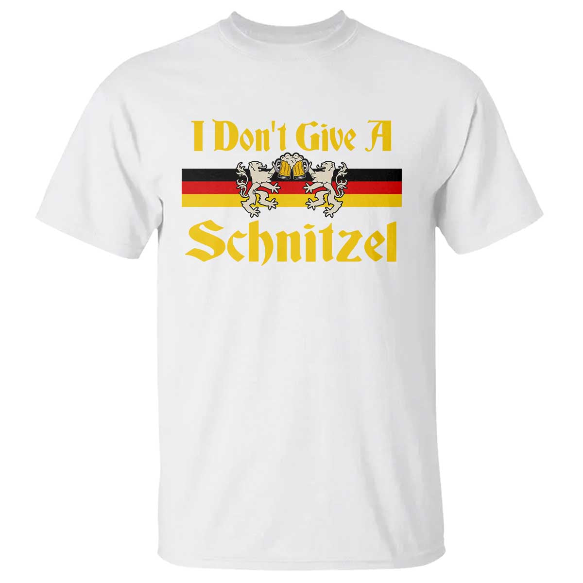 Funny Oktoberfest T Shirt I Don't Give a Schnitzel German Lion Beer - Wonder Print Shop