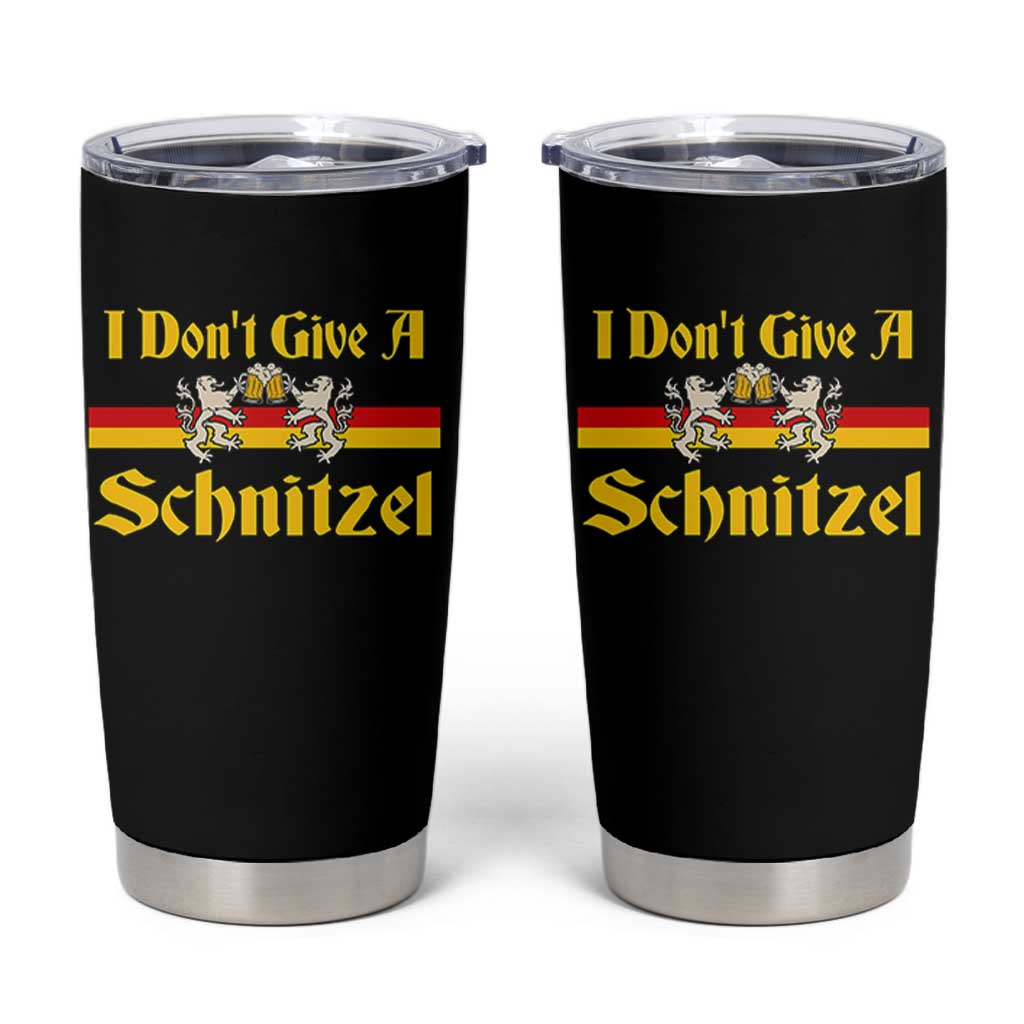 Funny Oktoberfest Tumbler Cup I Don't Give a Schnitzel German Lion Beer - Wonder Print Shop