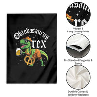 Funny Oktoberfest Dinosaur Garden Flag Oktobasaurus Rex Lederhosen Bavarian Beer - Wonder Print Shop