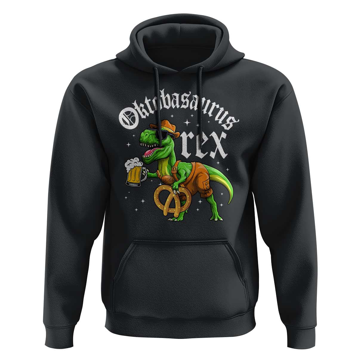 Funny Oktoberfest Dinosaur Hoodie Oktobasaurus Rex Lederhosen Bavarian Beer - Wonder Print Shop